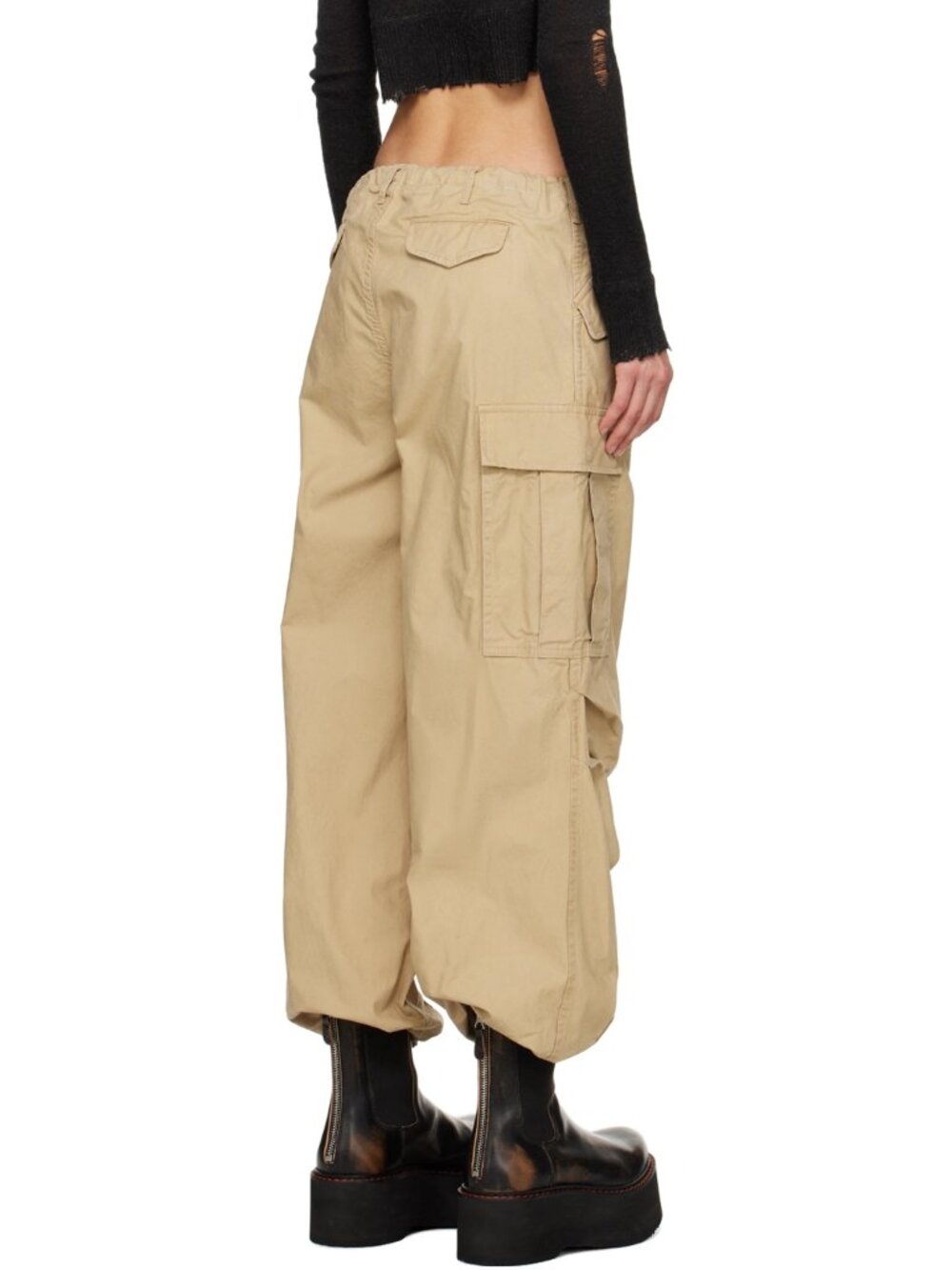 R13 Balloon Army cargo trousers in Khaki, size Small. Fits size S/M - Picture 2 of 15